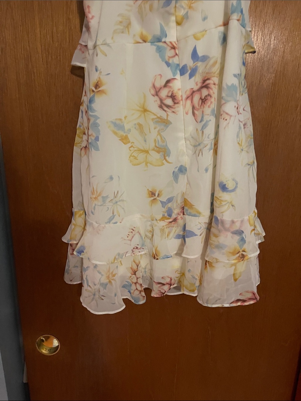 Lulu's Cream Floral Ruffle Mini Dress - Picture 6 of 6